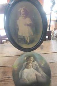 lot 3276 image: Antique Oval Picture Tiger Wood Picture 23 Tall & More
