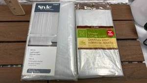 lot 66 image: Lot of 2 Lightweight Shower Liners (Clear 70x72)