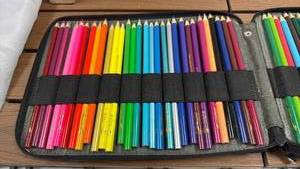 lot 69 image: Colored Pencil Set with Storage Case 60 Pencils