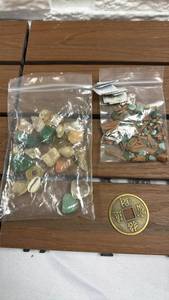 lot 71 image: Lot of Mixed Stones Coins and Minerals Specimens Collection