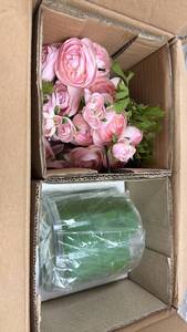 lot 111 image: Artificial Pink Rose Flower Arrangement with LED  Lights
