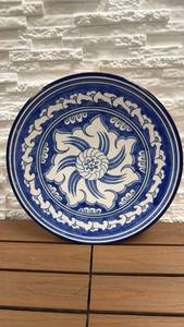 lot 122 image: Decorative Plate (Blue and White Floral Design) Made by Le Souk in Tunisia