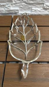 lot 127 image: Glass Leaf-Shaped Dish (Approximately 9.5 Inches)