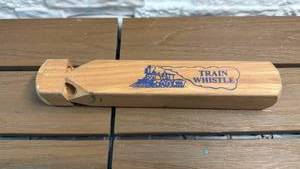 lot 137 image: Train Whistle - Wooden Hand-Carved Toy