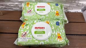lot 141 image: Huggies Natural Care Sensitive Fragrance Free Baby Wipes 2-Pack