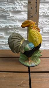 lot 154 image: Painted Rooster Garden Stake Figurine Approximately 6 inches