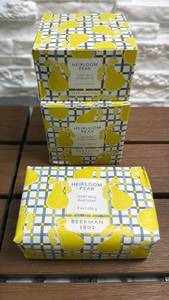 lot 207 image: Beekman 1802 Heirloom Pear 3-Piece Set - Hand Salve Body Cream Bar Soap