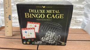 lot 210 image: Cardinal Classics Deluxe Metal Bingo Cage Randomized Ball Selector