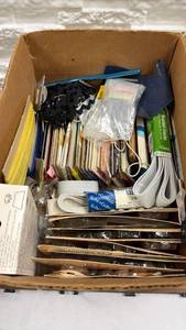 lot 212 image: Sewing Supplies Lot - Tape Snaps Elastics Buttons Zippers Craft Notions