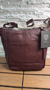 lot 227 image: Vince Camuto Burgundy Leather Crossbody Shoulder Bag