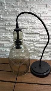 lot 228 image: Hanging Lamp with Black Metal Base