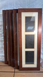 lot 235 image: Set of 5 Wood Framed Picture Frames with Mat and Glass 3-Openings (4x6)