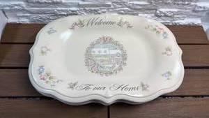 lot 249 image: Pfaltzgraff Ceramic Welcome To Our HomePlatter in the Tea Rose Pattern (14 x 9) - Lot of 3