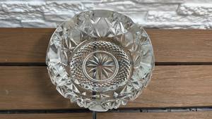 lot 254 image: Cut Glass Ashtray with Starburst and Diamond Pattern