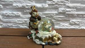 lot 292 image: Snow Globe with Stacked Animal Figurines and Winter- Themed Base