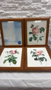 lot 328 image: Mainstays 8x10 Frames - Set of 4 (3 w Rose Botanical Prints)