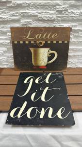 lot 329 image: Latte and Get It Done Two-Piece Wall Sign Set