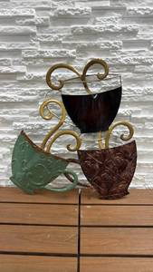 lot 330 image: Trio of Mugs Metal Wall Decor