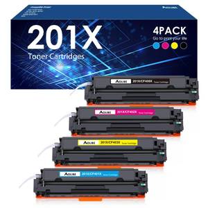 lot 2 image: 201X Toner Cartridge Compatible for HP 201X 201A 4 Pack CF400A CF401A CF402A CF403A High Yield for HP Color LaserJet Pro MFP M277dw M252dw M277n M277c6 (Black, Cyan, Magenta, Yellow) - Retail $35