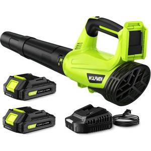 Leaf Blower, Electric Cordless Leaf Blower with 2 Batteries and Charger, 2 Speed Mode, Lightweight Leaf Blowers for Blowing Leaves, Lawn Care, Patio Cleaning and Dust - Retail: $70