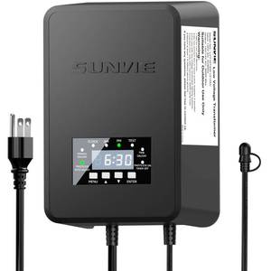 lot 10 image: PRE OWNED SUNVIE 200W Landscape Lighting Transformer Outdoor Low Voltage Landscape Transformer with Timer and Photocell Sensor Waterproof 120V to 12V14VAC Low Voltage Transformer for Landscape Garden Lights - Retail $80