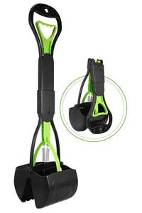 lot 32 image: PPOGOO Non-Breakable Pet Pooper Scooper for Dogs and Cats with Long Handle High Strength Material and Durable Spring for Easy Grass and Gravel Pick Up - Retail $19