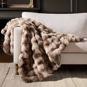 lot 38 image: WDCOZY Luxury Bubble Throw Blanket, Faux Rabbit Fur Mink Plush Throw for Couch, Sofa and Bed, Soft Fluffy Fuzzy Furry Cozy Blanket, Thick and Warm for Women, 50x60 inches, Tie-Dye Grey, 950 GSM - Retail $45