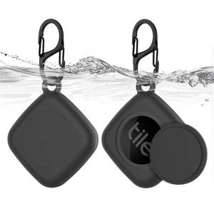 lot 41 image: Silicone Case for Life360 Tile Tracker 2 Pack, for Tile Mate 2022 Full Body IPX8 Waterproof and Anti-Scratch Protective with Carabiner for Kids, Keys, Luggage, CatDog Collar Tag (BlackBlack) - Retail $9