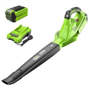 lot 43 image: Greenworks 40V Cordless Leaf Blower, 135 CFM, 2.0 Ah Battery and Charger - Retail $127