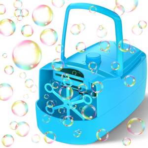 lot 66 image: PRE OWNED Bubble Machine for Kids, Battery Operated Bubble Blower for Parties (Blue) - Retail $25
