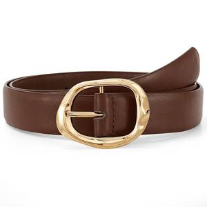 lot 68 image: JASGOOD Women Leather Belt for Jeans Pants Ladies Casual Waist Belt Fashion Women Belt with Gold Buckle - Retail $13