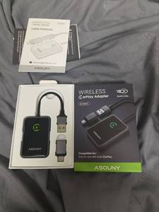 lot 75 image: ASOUNY Wireless CarPlay Adapter BY969T - Retail $0