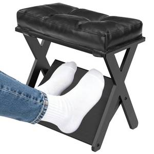 lot 77 image: HOMELYSTBO Double Step Foot Stool Under Desk, Wooden Ergonomic Foot Rest with Non-Slip EVA Surface - Retail $3,790