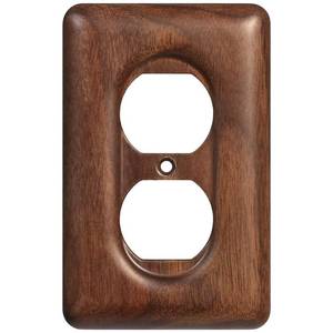 lot 80 image: YDJSA Decorative Outlet Covers Solid North American Walnut Plug Plate Covers, Electrical Wall Plates for Outlets - Retail $15