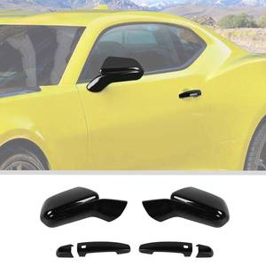 lot 82 image: JWWY Rearview Mirror Cover Side Mirror Shell & Exterior Door Handle Protective Cover Trim Fit for 2016-2026Chevy Camaro Exterior Accessories Black 6PCS - Retail $42