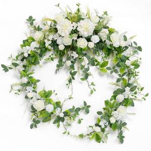 lot 92 image: Lings moment Lily White Artificial Flower Garland Wedding Arch 9 FT - Retail $128