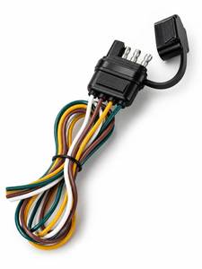 lot 96 image: ELFFILLA 25 Inch 4-Way Flat Trailer Connector 16AWG, Water Dust Proof 4 Prong Wiring Harness with Zinc Terminals - 4 Pin Male End for Trailer Boat RV - Sealed Cover Included - Retail $6