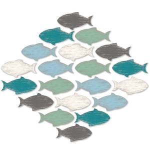 lot 98 image: Weysat 20 Pcs Wooden Fish Wall Decor Nautical Coastal Wood Wall Art Nursery Beach Wood Art Wooden Lake House Decor for Home Bathroom Outdoor Decoration(Multicolor) - Retail $10
