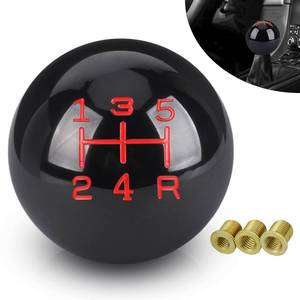 lot 101 image: ANDO RACING 5 Speed Car Racing Gear Shift Shifter Knob, Resin Polished Round Ball Shift Knob with 3 Adapters Compatible with Manual Car (Black 5) - Retail $17