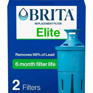 lot 121 image: Brita Elite Replacement Water Filter for Pitchers and Dispensers  2 Pack - Retail $500