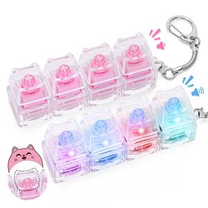 lot 129 image: FunisFun Cat Keyboard Fidget Toy, Clicky Creamy Keychain One with LED Lights - Retail $10