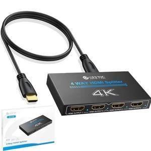 lot 134 image: eSynic Portable 4K30Hz HDMI Splitter 1x4-1 in 4 Out-Plug & Play - Retail $16