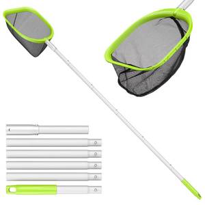 lot 135 image: Mowend ��Upgrade�� Pool Net Total Length 6 Feet, Swimming Pool Skimmer Net with 6 Section Telescopic Aluminum Pole for Fast Cleaning Ponds, Hot Tub, and Spas, Pool Cleaner Supplies and Accessories - Retail $14
