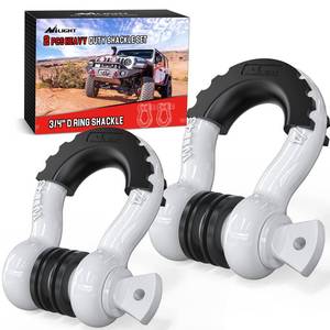 lot 137 image: Nilight 2 Pack 34 D-Ring Shackle with 78 Screw Pin 41,887lbs Break Strength, Heavy Duty Off Road Recovery with Isolators Washers for Use with Tow Strap, Winch, Off-Road Jeep Truck Vehicle - Retail $22
