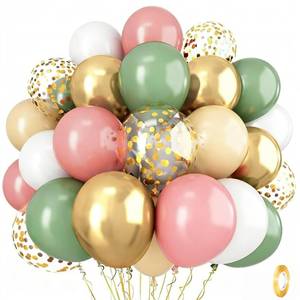 lot 141 image: Sage Green and Dusty Pink Balloons, Retro Pink Muted Green White Gold Baby in Bloom Balloons for Girls Women Floral Fairy Wildflower Camping Birthday Woodland Baby Shower Garden Tea Party Decorations - Retail $9