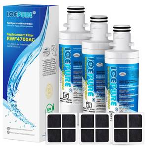 lot 143 image: ICEPURE LT1000PC Refrigerator Water Filter and LT120F Air Filter, 3 Combo - Retail $30