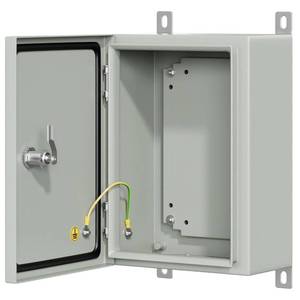 lot 144 image: KWONONG Metal Enclosure, IP65 Waterproof Electrical Box for Indoor and Outdoor Projects, Includes Mounting Plate and Wall Bracket 350�250�150mm (14�10�6) - Retail $63