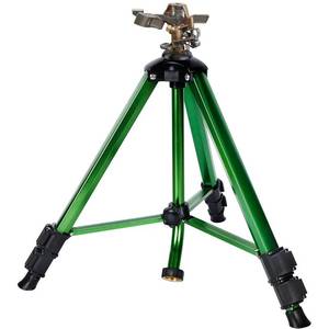 lot 148 image: Biswing Impact Sprinkler Head on Tripod Base, Heavy Duty Lawn Sprinklers, 360 Degree Large Area Irrigation, Metal Sprinkler Nozzle & Solid Alloy Metal Extension Legs Flip Locks, 1 Pack - Retail $30