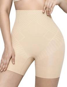 lot 154 image: KLVEE High Waisted Shapewear Shorts for Women, Tummy Control Body Shaper, Seamless Shaping Thigh Slimmer Under Dress Nude - Retail $9