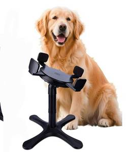 lot 164 image: Elevated Adjustable Dog Bowl Feeding Stand, 3 Heights and Tiled Ajudst, Compatible with Moost Feeding Bowls, Great for Medium Large Dogs - Retail $0